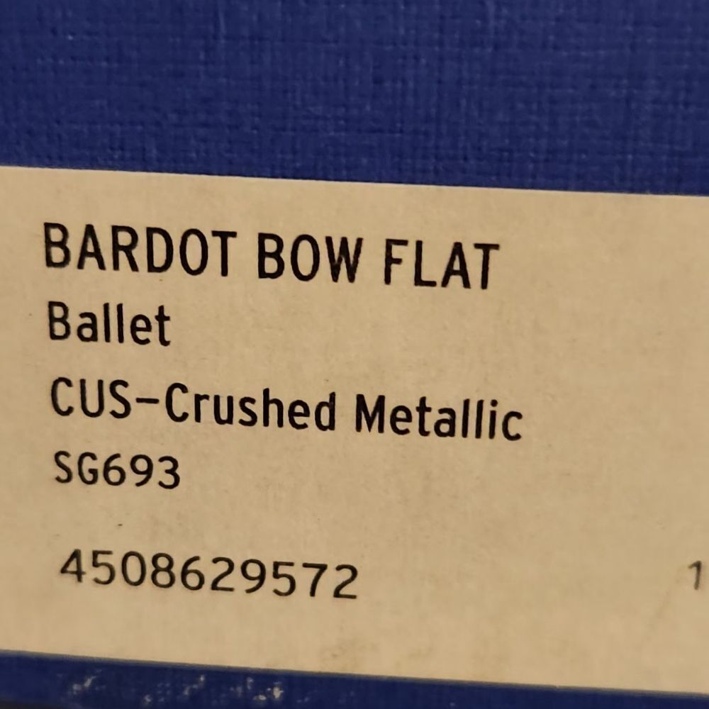 Stuart Weitzman Bardot Mettalic Bow Leather Ballet Flats Size 6.5 - Picture 5 of 5